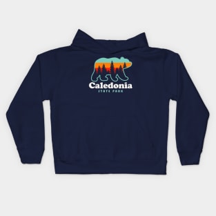 Caledonia State Park Pennsylvania Bear Retro Vintage Sunset Kids Hoodie